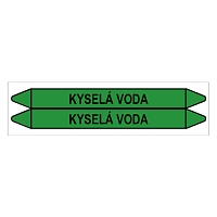 Značení potrubí, kyselá voda,2 ks, 450 × 52 mm